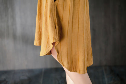 Summer Short Sleeve Lacing Pockets Dress