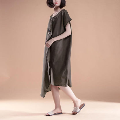 Short Sleeve High-low Hem Summer Casual Dress