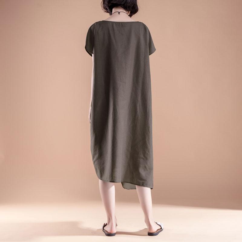 Short Sleeve High-low Hem Summer Casual Dress