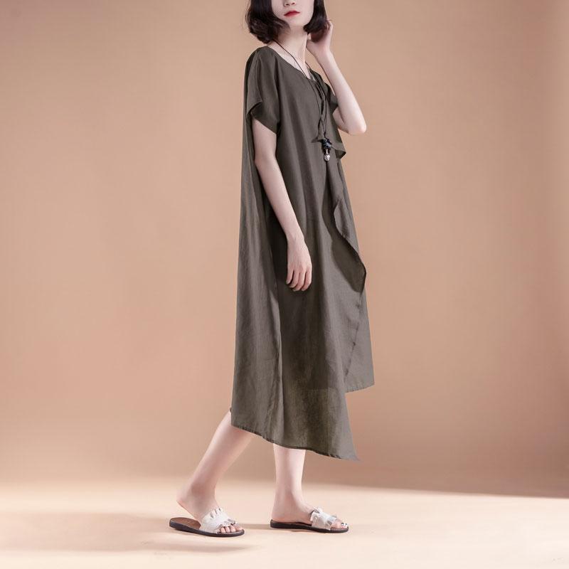 Short Sleeve High-low Hem Summer Casual Dress