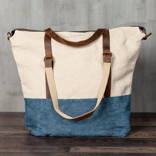 Women Canvas Large Capacity Splicing Shoulder Bag