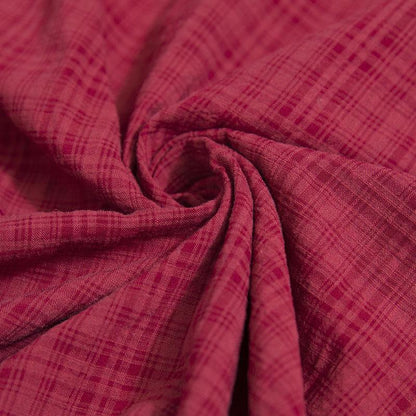 Casual Women Cotton Linen Red Rectangle Lattice Scarf