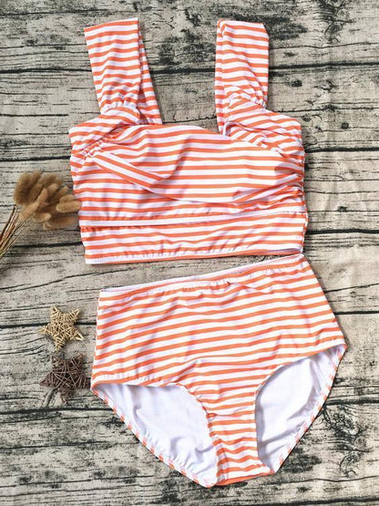 High Waist Two-pieces Bikini Swimwear