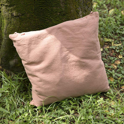 Cotton Linen Comfortable Square Pink Pillow