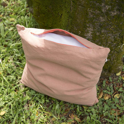 Cotton Linen Comfortable Square Pink Pillow