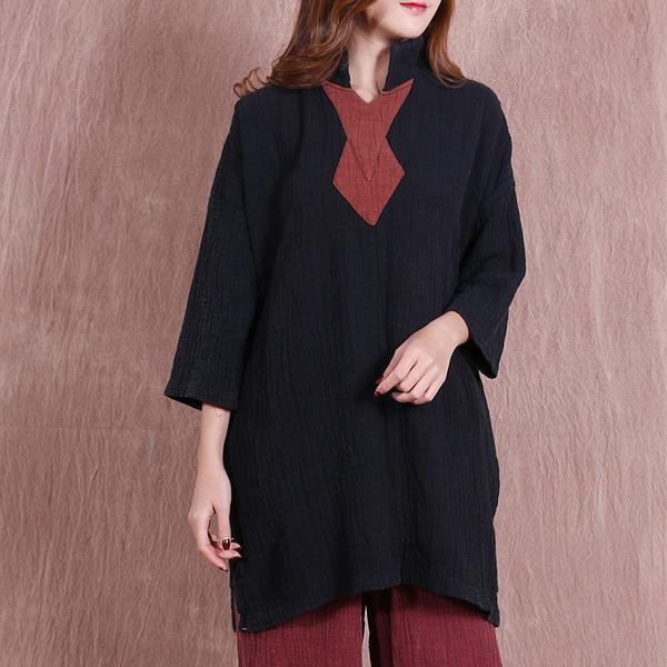 Women Spring Casual Loose Red Shirt