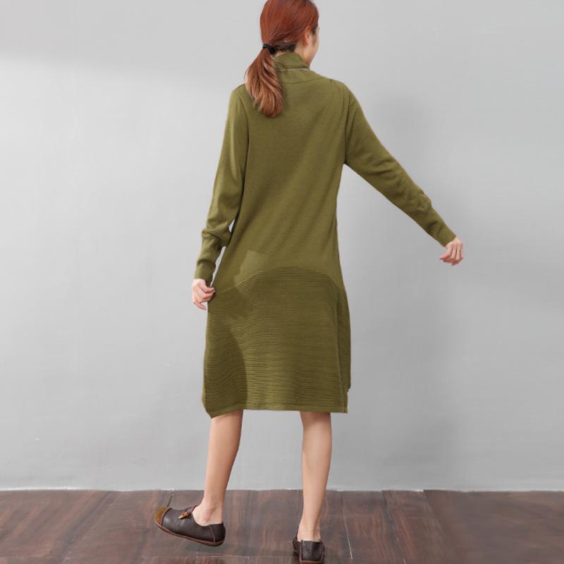 Women Casual Long Sleeve Irregular Hem Slim Dress