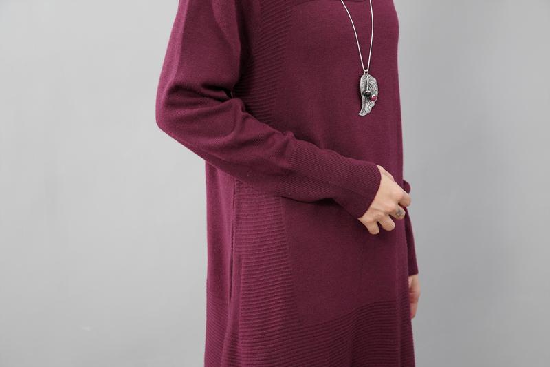Women Casual Long Sleeve Irregular Hem Slim Dress