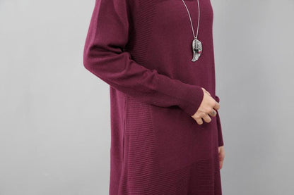 Women Casual Long Sleeve Irregular Hem Slim Dress