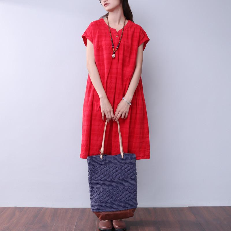 Summer Lattice Women Red Dress