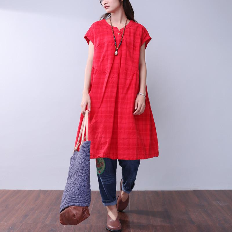 Summer Lattice Women Red Dress
