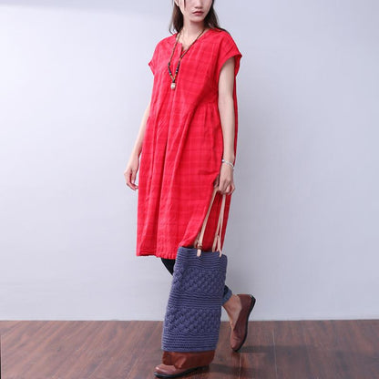 Summer Lattice Women Red Dress