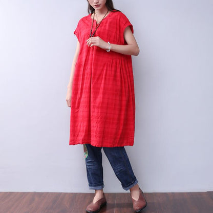 Summer Lattice Women Red Dress