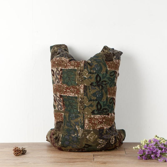 Printed Large Capacity Linen Ethnic Zipper Shoulder Bag