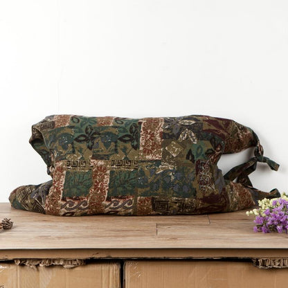 Printed Large Capacity Linen Ethnic Zipper Shoulder Bag