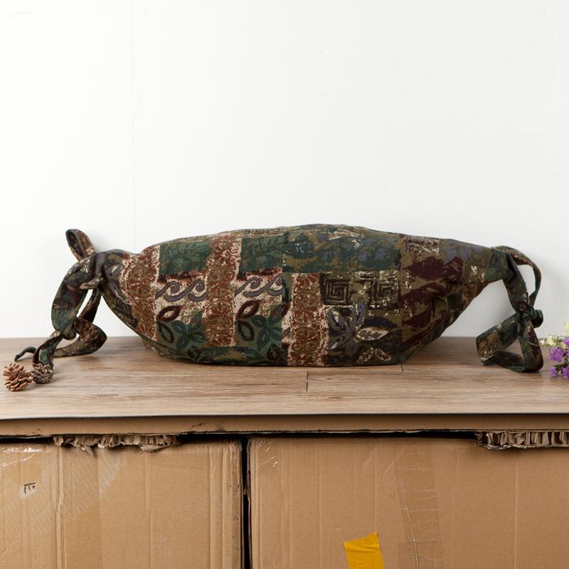 Printed Large Capacity Linen Ethnic Zipper Shoulder Bag