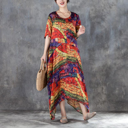 Summer Casual Short Sleeve Two-piece  Long Dress