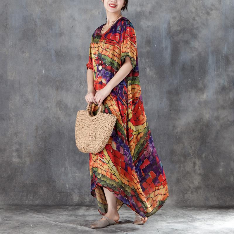 Summer Casual Short Sleeve Two-piece  Long Dress