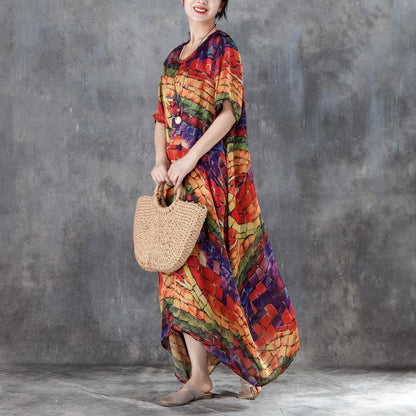 Summer Casual Short Sleeve Two-piece  Long Dress