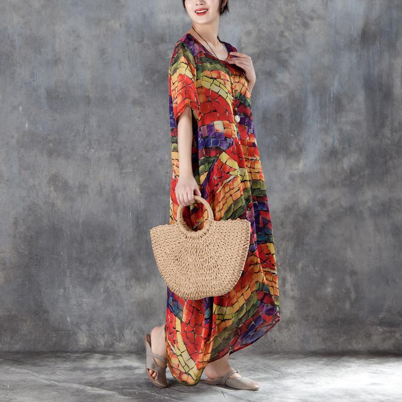 Summer Casual Short Sleeve Two-piece  Long Dress