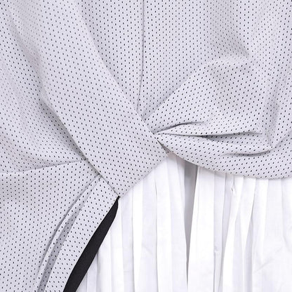 Casual Women Round Neck Long Sleeve Dots Splicing Dress
