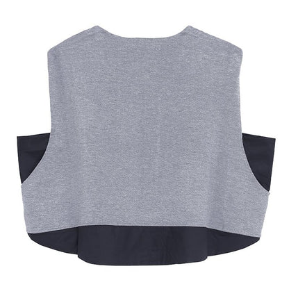 Women's Loose Round Neck Sleeveless Gray Vest