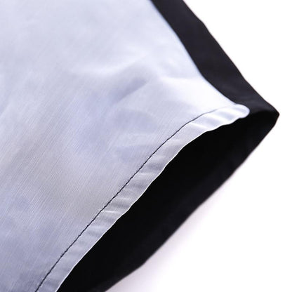 Cotton Zipper Short Sleeve Loose Black Women Blouse