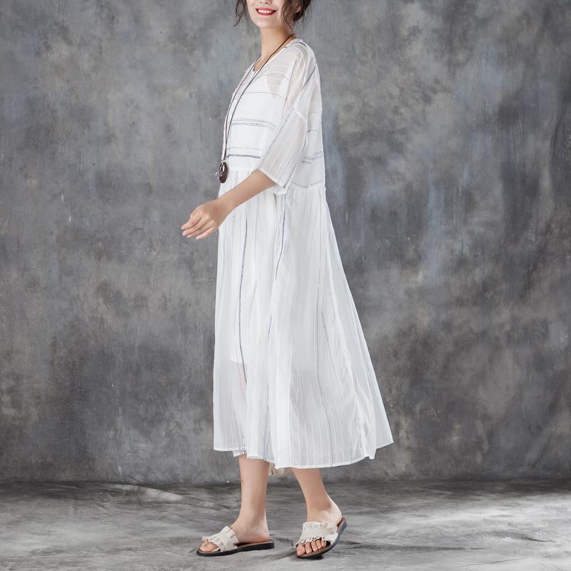Round Neck Three Quarter Sleeve Pullover Dress