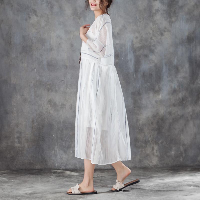 Round Neck Three Quarter Sleeve Pullover Dress