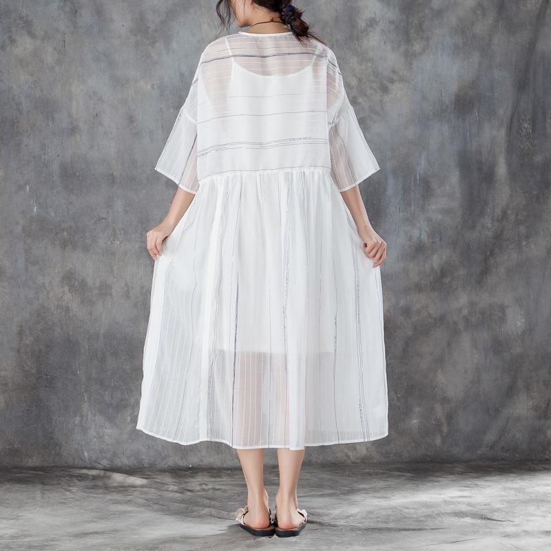 Round Neck Three Quarter Sleeve Pullover Dress