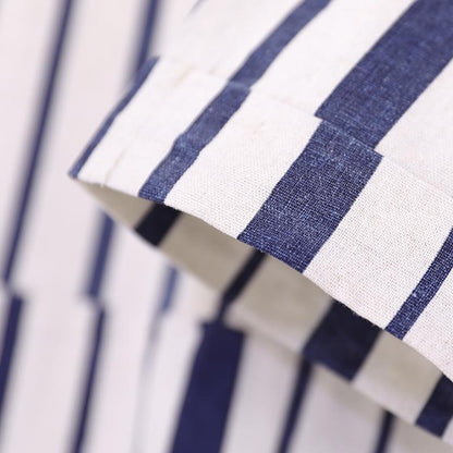 Women Summer Round Neck Short Sleeve Stripe Dress