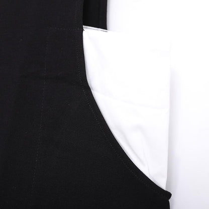 Women's Loose Round Neck Sleeveless Black And White Vest