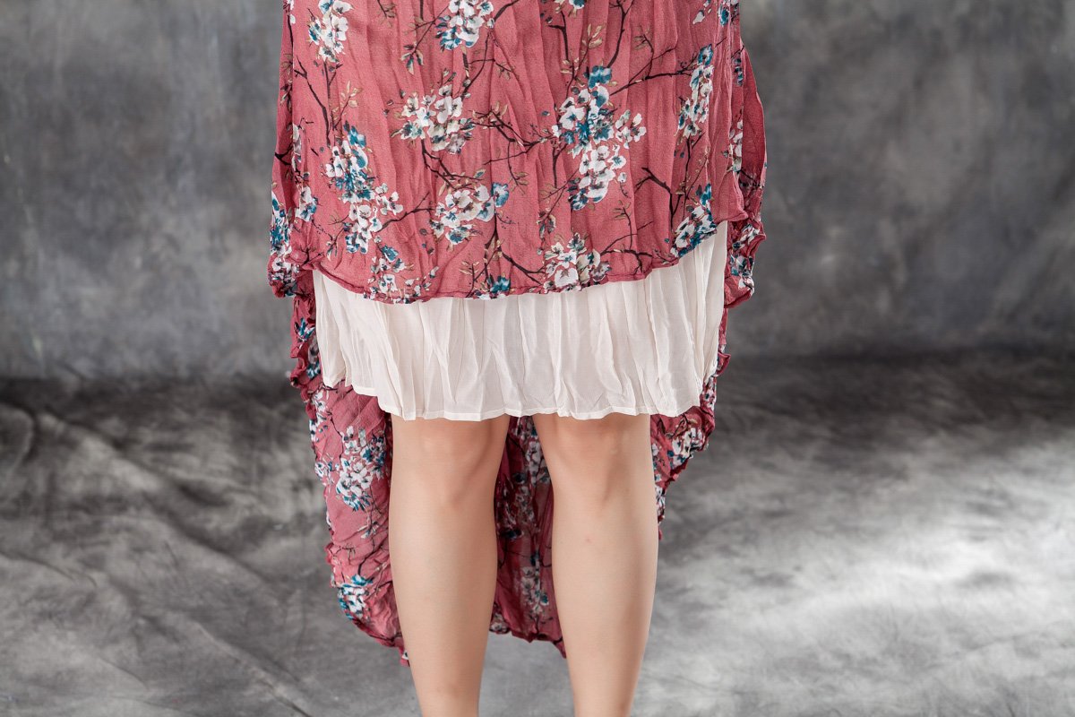 Women Elastic Waist Lining White Pleated Skirts