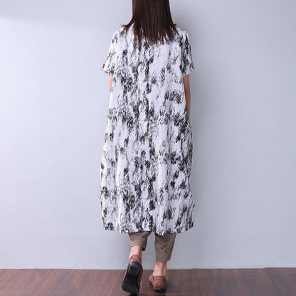 Printing Loose Pocket Women Casual Dress