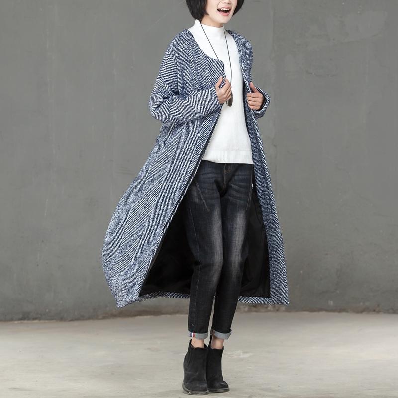 Winter Women Single Breasted Wool Polyester Long Coat