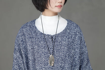 Winter Women Single Breasted Wool Polyester Long Coat