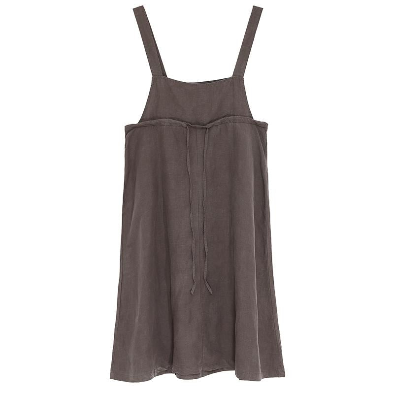 Cotton Women Lacing Suspender Skirt Casual Loose Dress