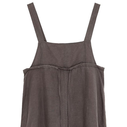 Cotton Women Lacing Suspender Skirt Casual Loose Dress