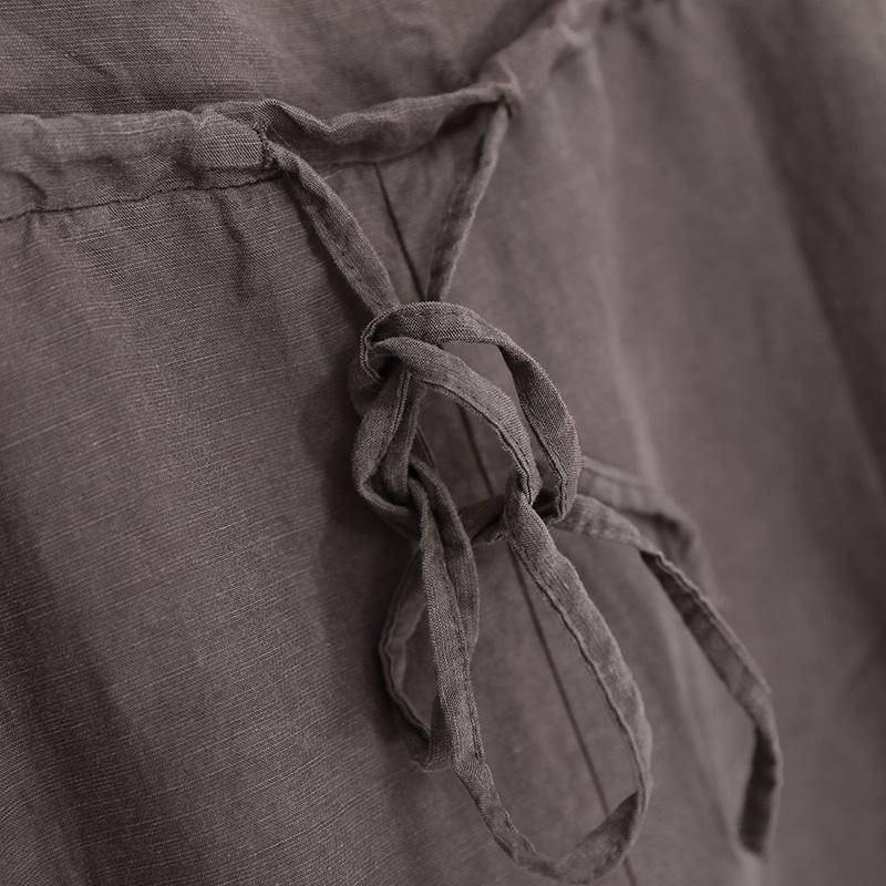 Cotton Women Lacing Suspender Skirt Casual Loose Dress