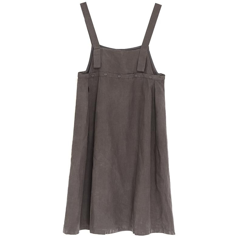 Cotton Women Lacing Suspender Skirt Casual Loose Dress