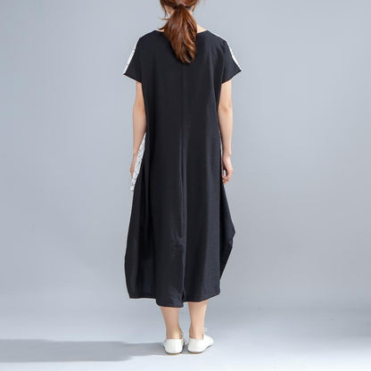 Irregular Round Neck Short Sleeve Casual Women Dress