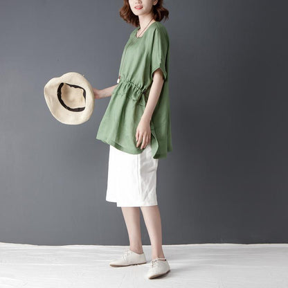 Loose Summer Short Sleeve Round Neck Tops