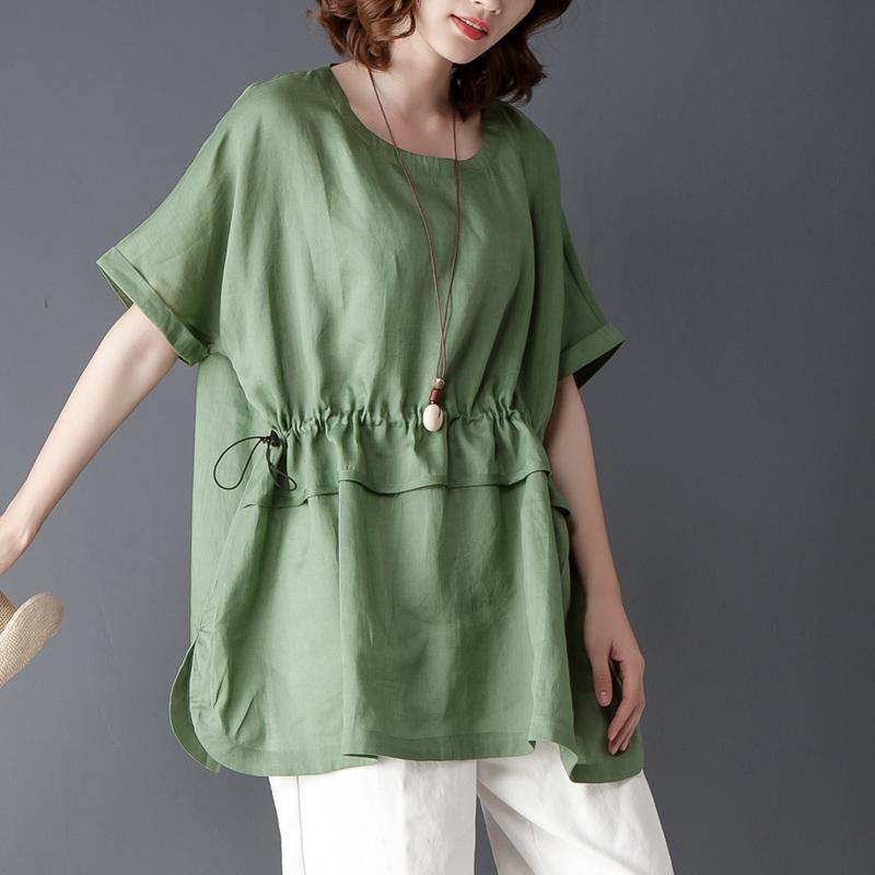 Loose Summer Short Sleeve Round Neck Tops