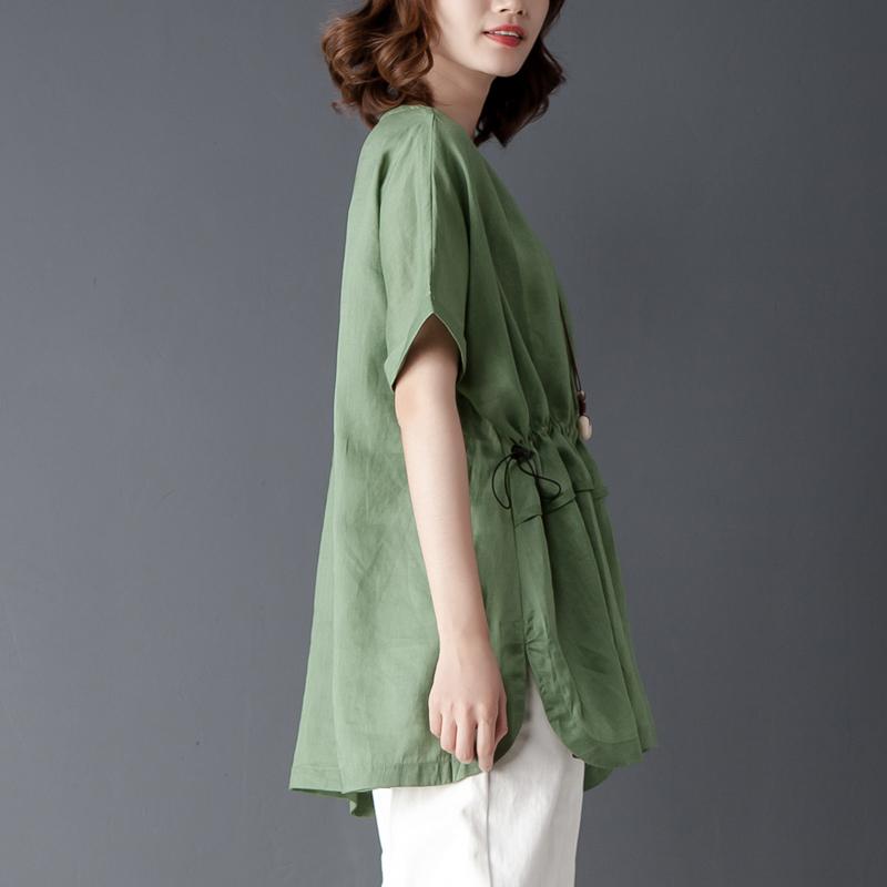 Loose Summer Short Sleeve Round Neck Tops