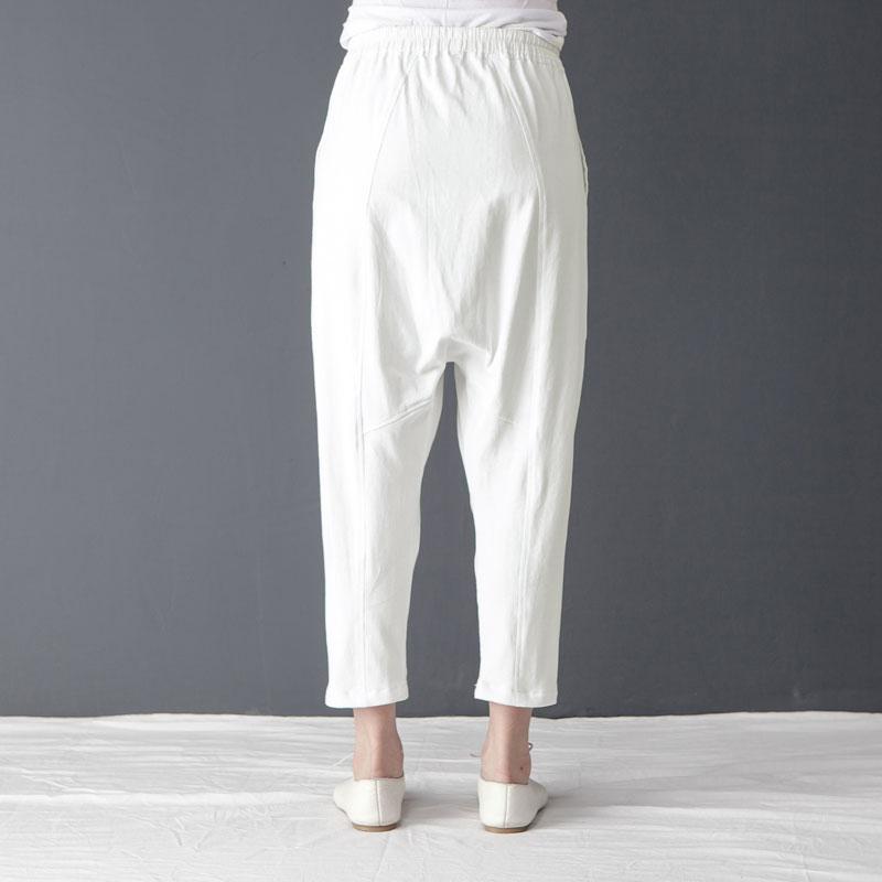 Casual Women Lacing Linen Cotton Pants
