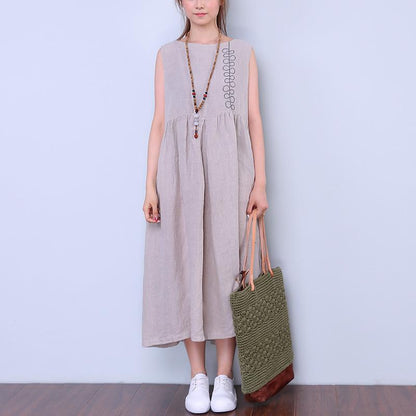 Retro Women Light Gray Sleeveless Skirt