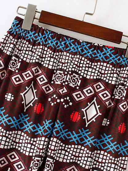 Bohemia Elastic Casual Pants Bottoms