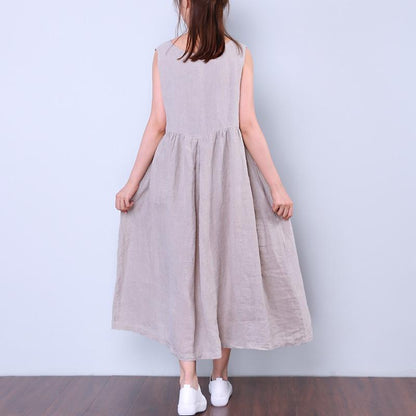 Retro Women Light Gray Sleeveless Skirt