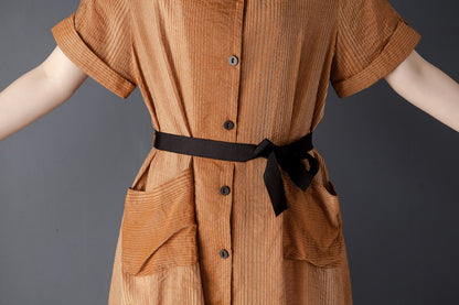 Irregular Casual Short Sleeve Lacing Navy Blue Shirt Dress