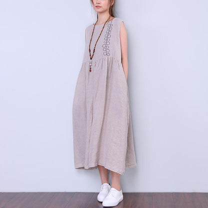 Retro Women Light Gray Sleeveless Skirt